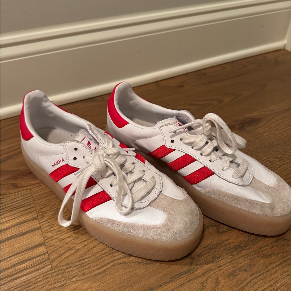 Adidas Samba White and Red Classic Sneakers